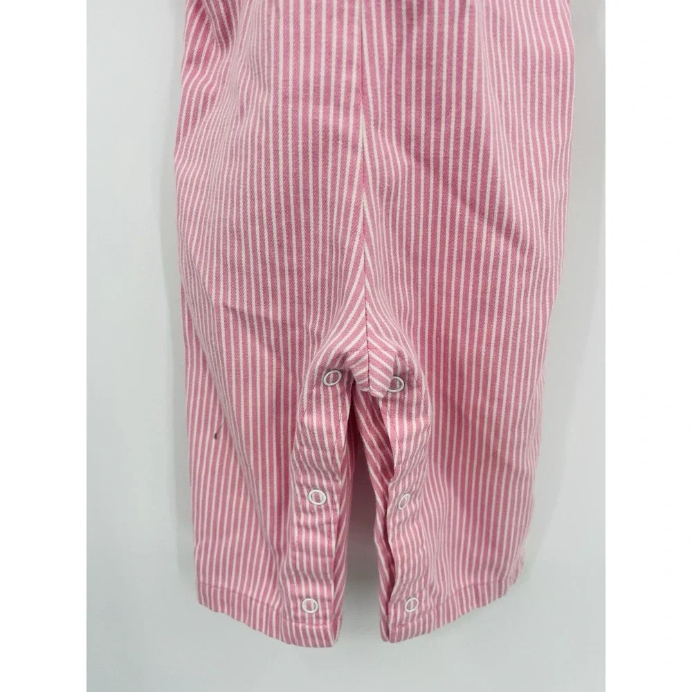 Vintage Healthtex Pink Pinstripe Overalls Size 24 Months USA Made